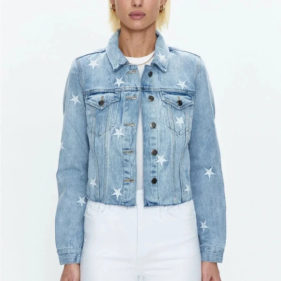 pistola Jackets & Blazers - PISTOLA‎ BRANDO STAR EMBROIDERY DENIM JACKET - ZODIAC XS